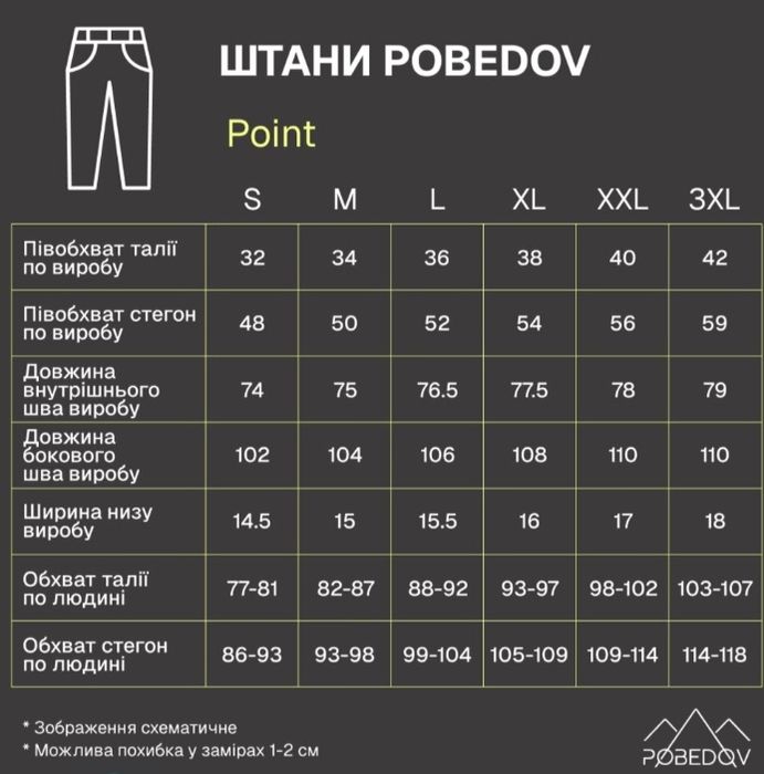 Штани Pobedov Point Хакі. Розмір3 XL. Нові!!