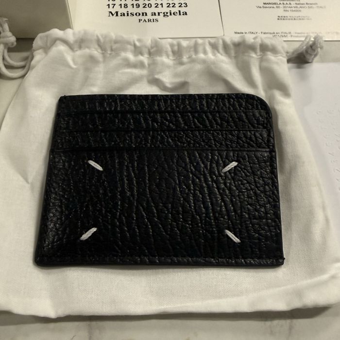• Maison Margiela чорний шкіряний картхолдер •