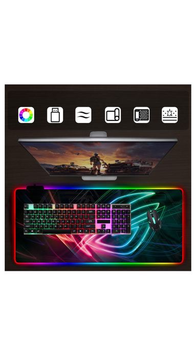 Геймерский коврик для мыши SKY Game RGB подсветка Gradient 70х30см