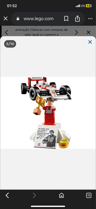 LEGO McLaren MP4/4 Ayrton Senna: Por abrir.