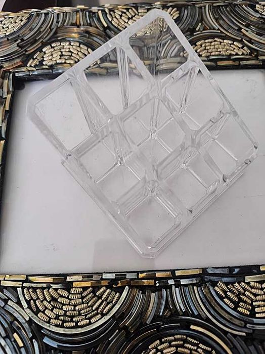 Conjunto de organizadores acrílicos transparentes para produtos de maquilhagem