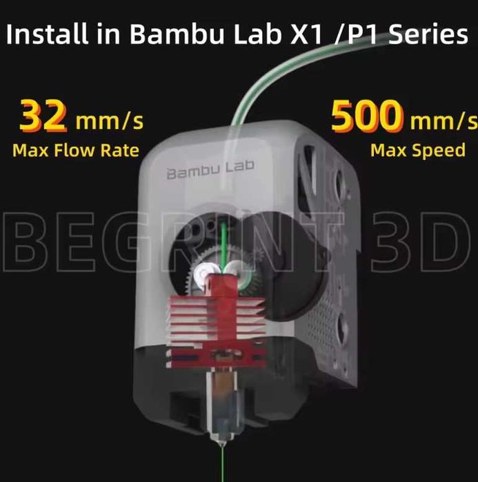 Хотенд Hotend TZ 4.0 з соплом 0.4mm, знімна насадка Bambu Lab X1 / P1S