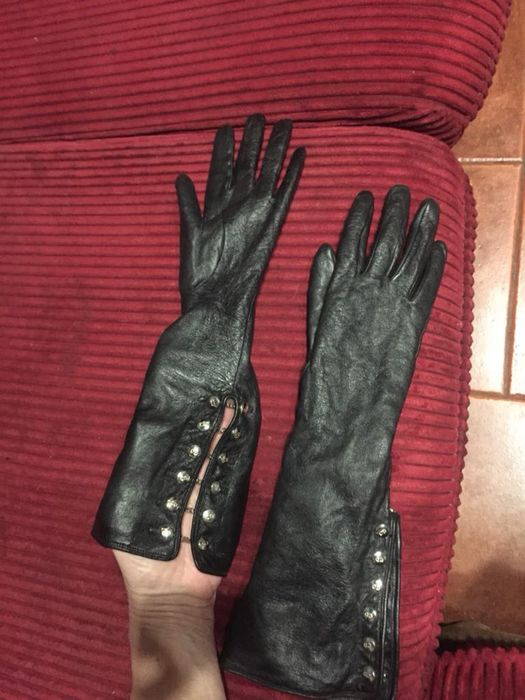 Перчатки женские кожа, черные