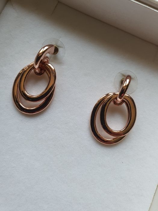 Kolczyki - koła - różowe złoto