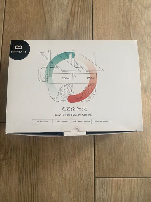 COOAU C5 AI Bezprzewodowe SOLARNE kamery bezpieczeństwa 2K 360° IP66
