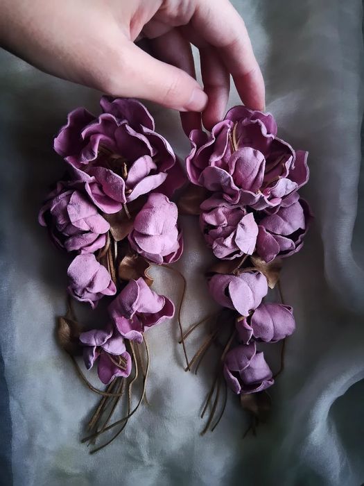 Kolczyki skorzane, handmade,boho, xxl, orygibalne, unikatowe, 3d