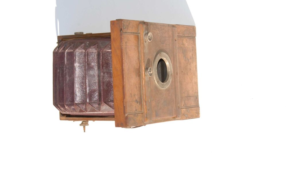 Stary aparat drewniany antyk zabytek kolekcjonerski