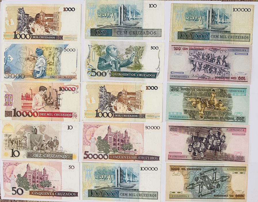 Бразилия коллекция банкнот 1953-2023
