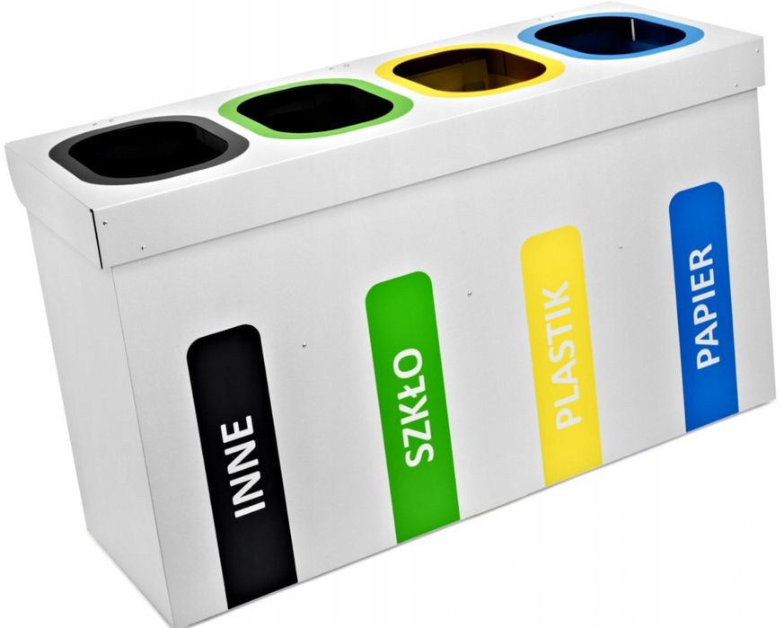 Kosz na śmieci pojemnik do segregacji odpadów szkolny biurowy we