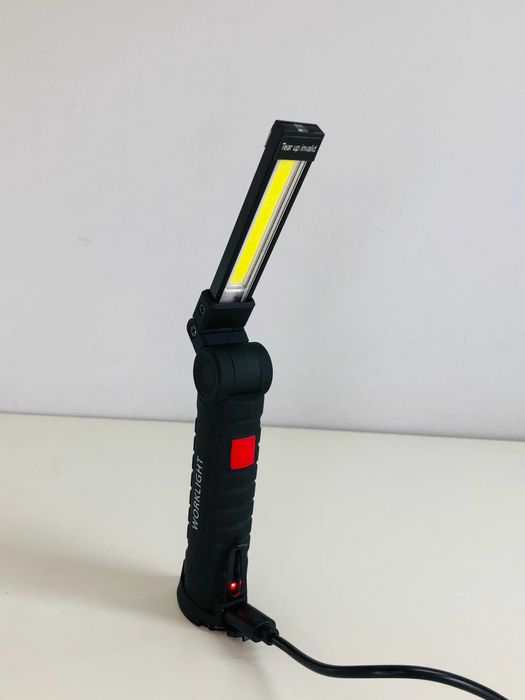 Przenośna lampa robocza z magnesem i obrotem 360° – USB, COB multitool