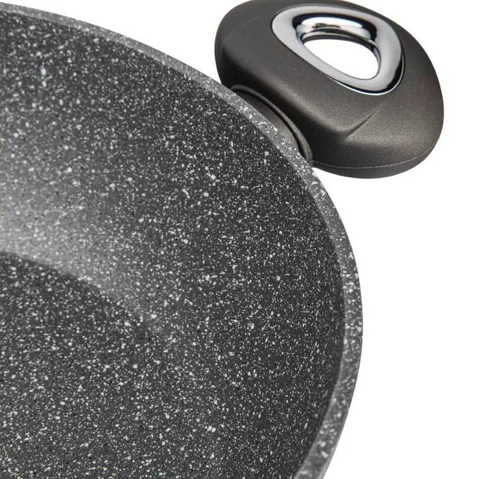 Patelnia na indukcję aluminiowa  z pokrywką Valdinox Rock 28 cm -3,5l