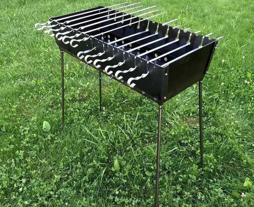 ‼️ Мангал чемодан на 12 шампуров + 12 шампуров с металл ручкой 3️⃣мм