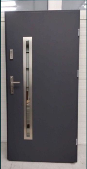 Nowe drzwi wejściowe antracyt 80 i 90 stalowe ocieplone