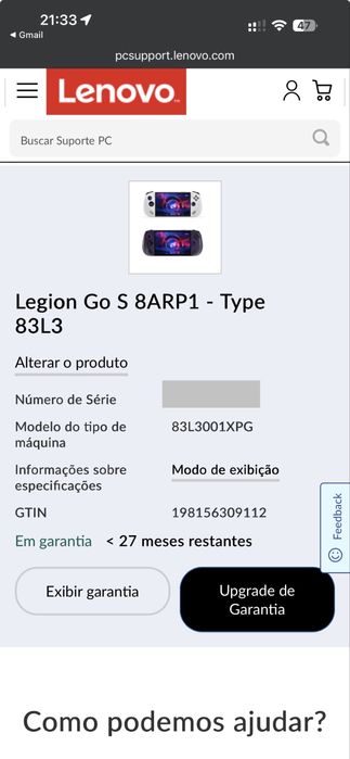 Legion Go S 512 GB Versão Windows