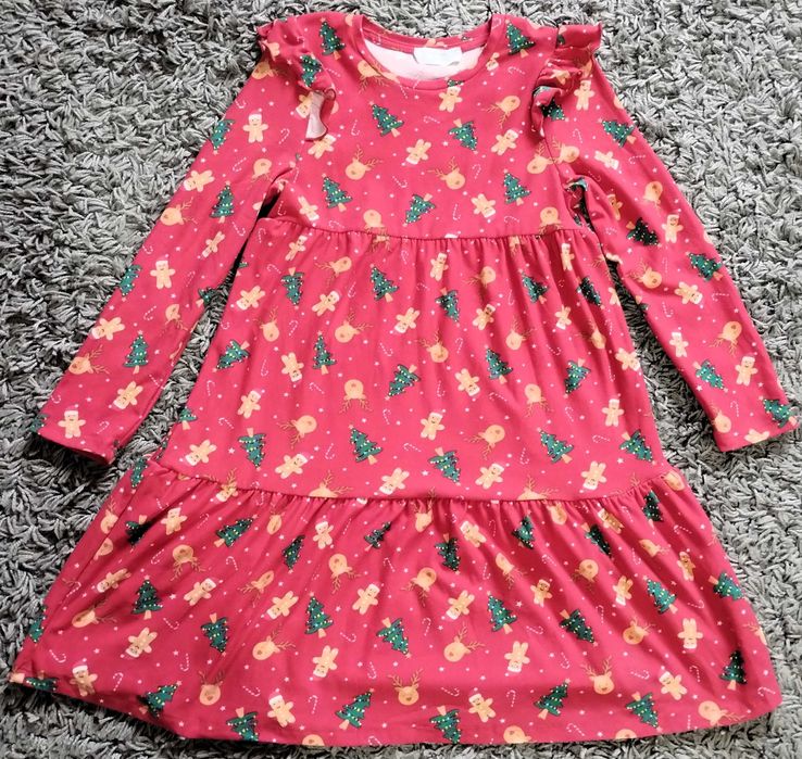 Vestido Natal 6-7 Anos Aveludado Menina