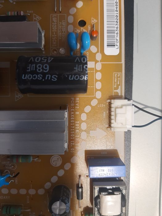 Телевізор LG 32LF5610-ZF.  Продається на запчастини.Материнська плата  Ld55h  eax66164204. 1150грн.Блок живлення Lgp32d-15ch1 або eax66171501 850грн.