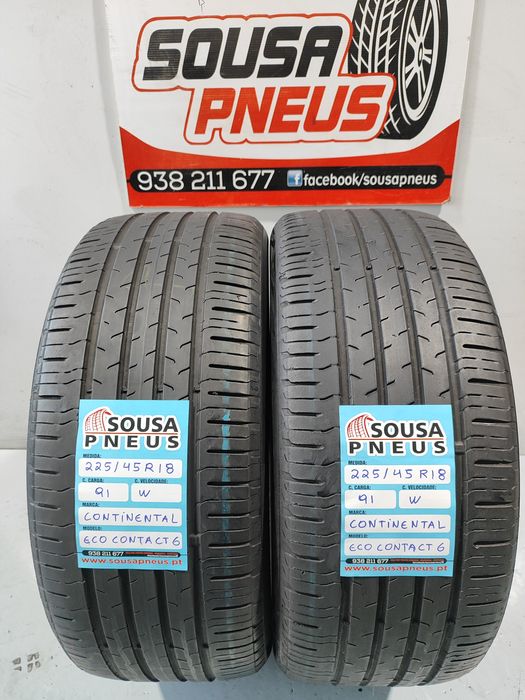 2 pneus semi novos 225-45R18 Continental - Oferta dos Portes