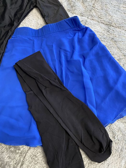 Nowe body z lycry do tańca 152 ze spodniczka i rajstopami (uzywane bdb