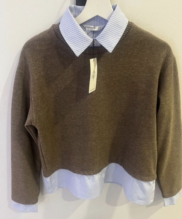 Sweter z koszulą xs