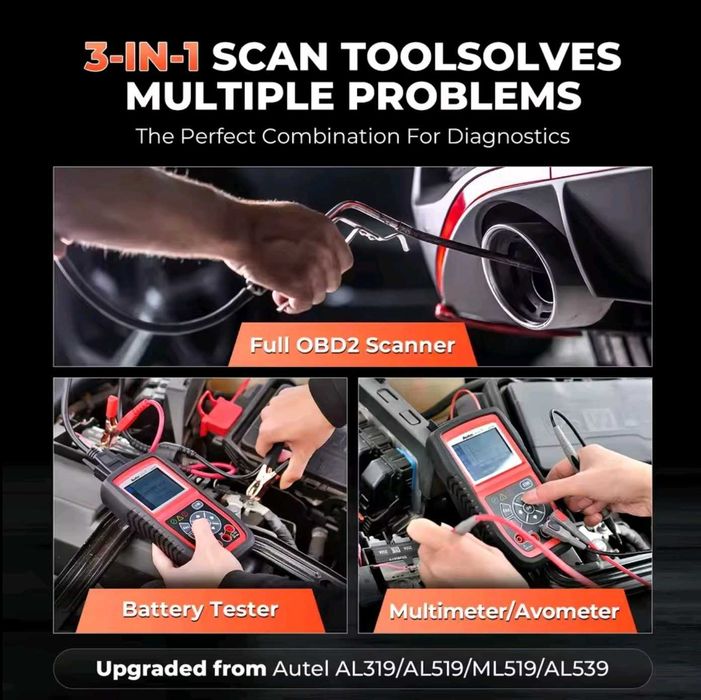 Multimetr tester baterii czytnik kodów 3 w jednym Autel AL539B