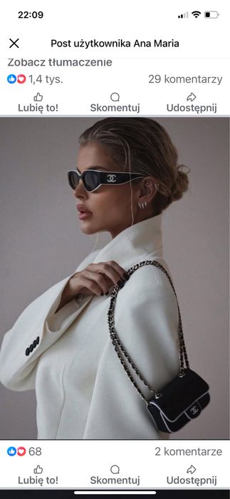 Okulary przeciwsłoneczne Chanel kocie oczy