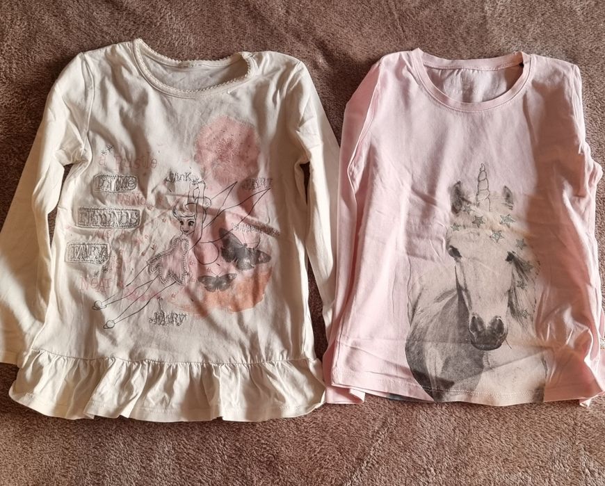 10x koszulka z długim rękawem bluzka tunika r. 116