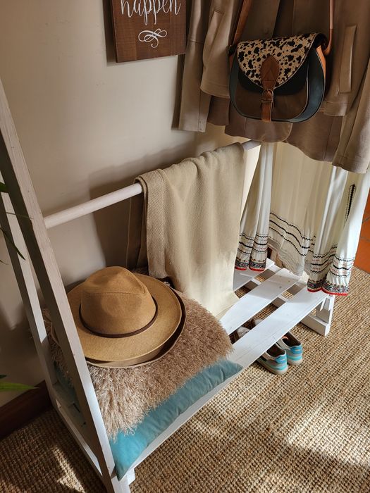 estante, cabide, charriot, bengaleiro, branco, rustico