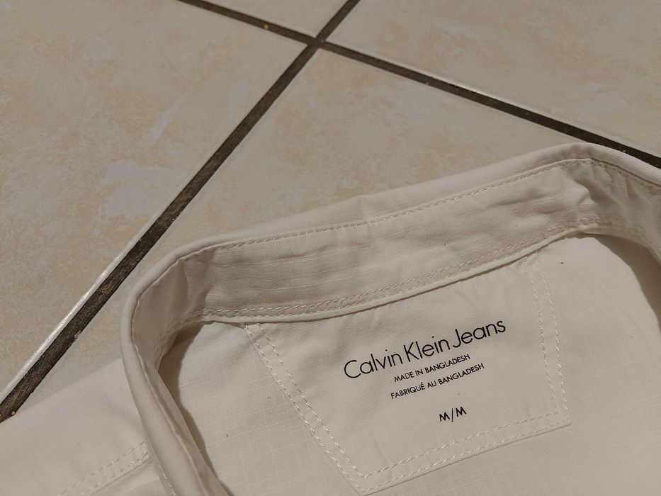 CALVIN KLEIN USA - NOWA! z LOGO Koszula Męska krótki rękaw rozmiar L