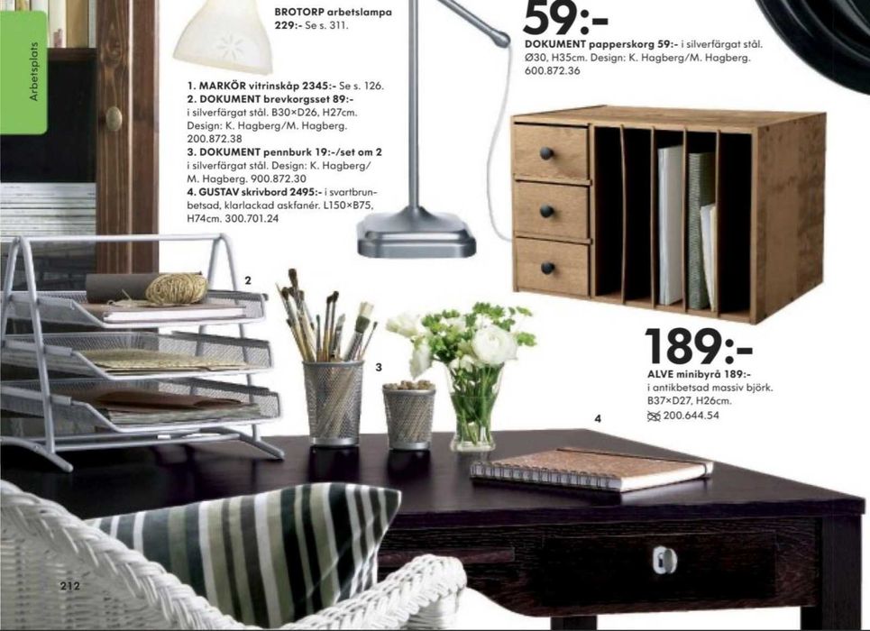 Secretária  150x75x74 - IKEA GUSTAV - 2 Gavetas e Suporte Computador