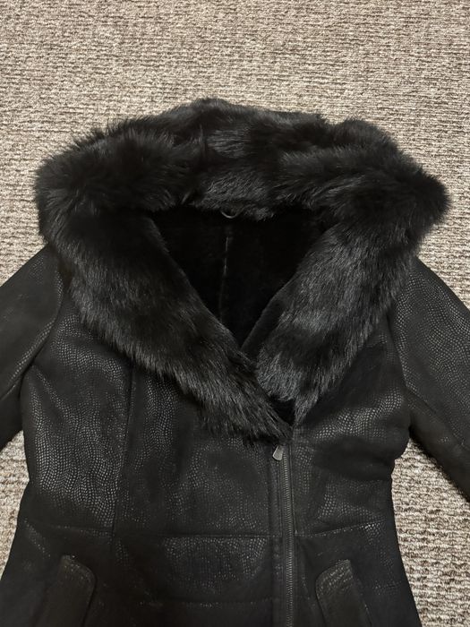 Натуральна  дублянка -овчина + хутряний комір на 44-46