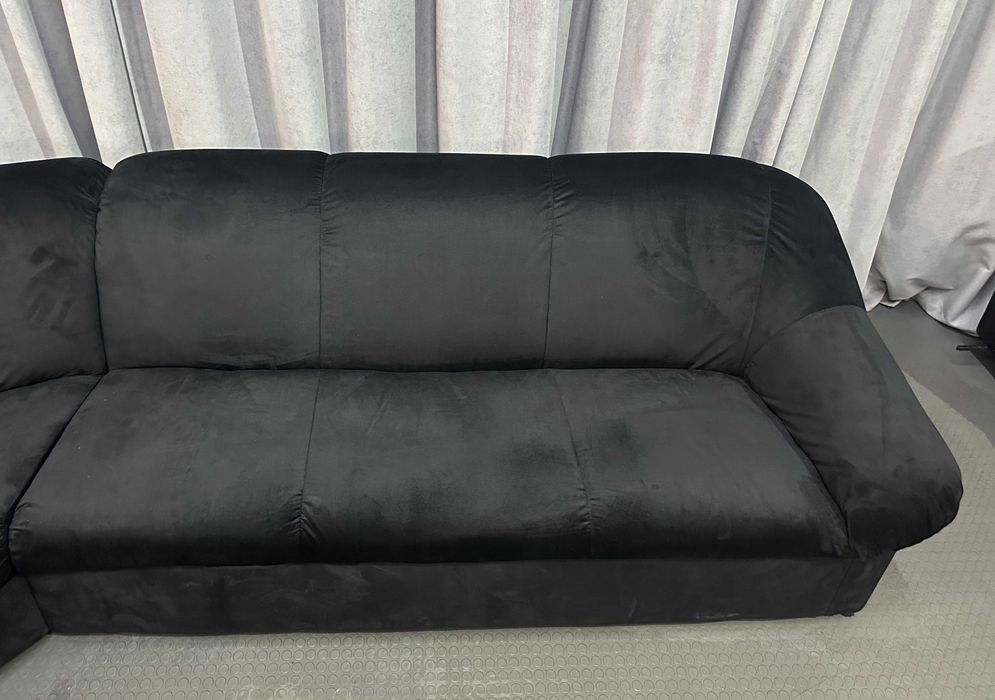 Чорний кутовий велюровий м'який диван/кутові дивани/меблі з Європи