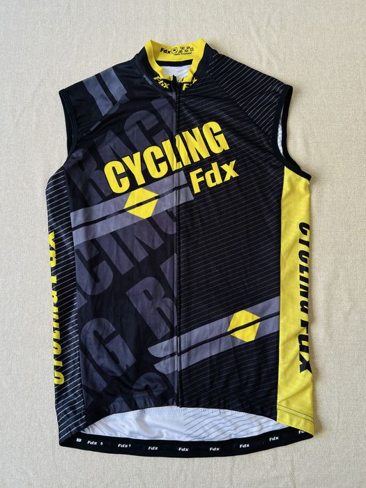 Camisola de Ciclismo FDX Sem Mangas Preta e Amarela