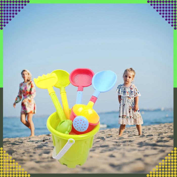 Wiaderko Zestaw8szt Zabawek Plażowych Ogrodowych do Piaskownicy Dzieci