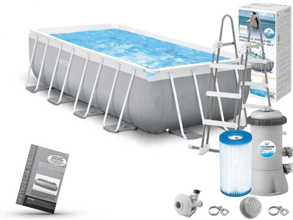Бассейн Intex 26788 с лестницей и фильтр-насосом 400-200-100 см
