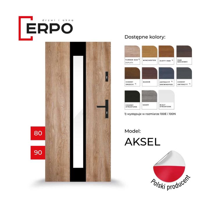 Drzwi wejściowe metalowe ocieplone 80,90 lewe lub prawe 72mm, PIANA