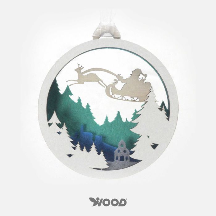 Enfeites/Bolas de Natal em Madeira - efeito 3D