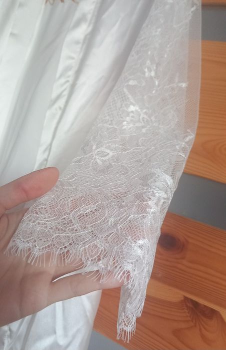 Szlafrok piękny nowy biały Bride XS S M