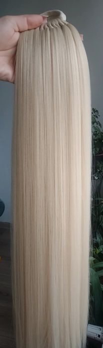 Włosy Kucyk blond  70 cm gęsty