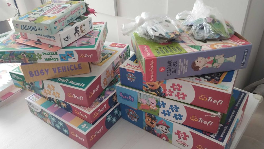 Duży zestaw puzzli dla 3-5 latka