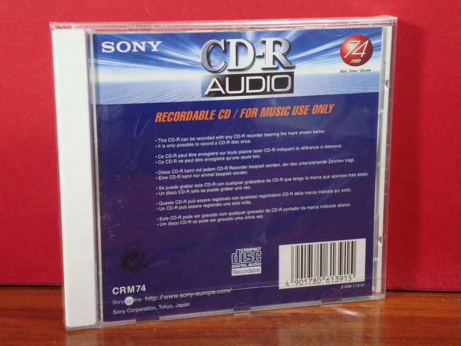 SONY CD-R Áudio, Recordable, 74 Min. / Artigo Novo / Selado / Stock 25