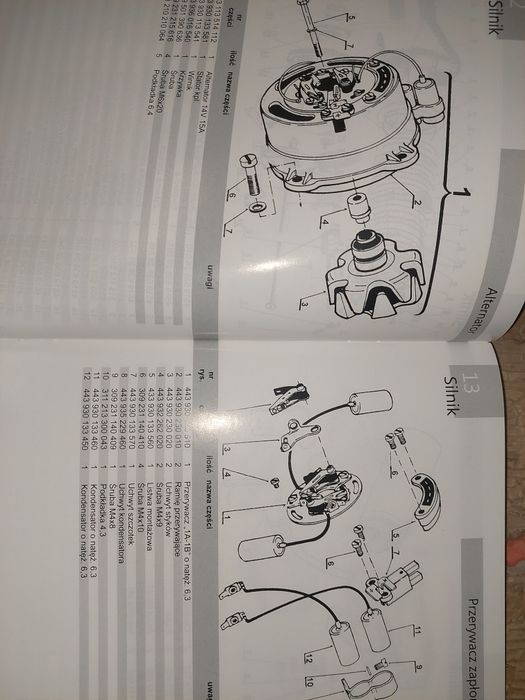 Instrukcja obsługi katalog czesci rama silnik jawa 350 ts