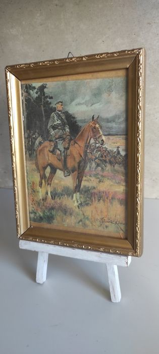 Stary obrazek Rama Piłsudski na kasztance