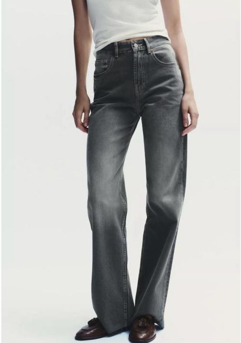 Джинси Zara Wide Leg антрацитовий сірий