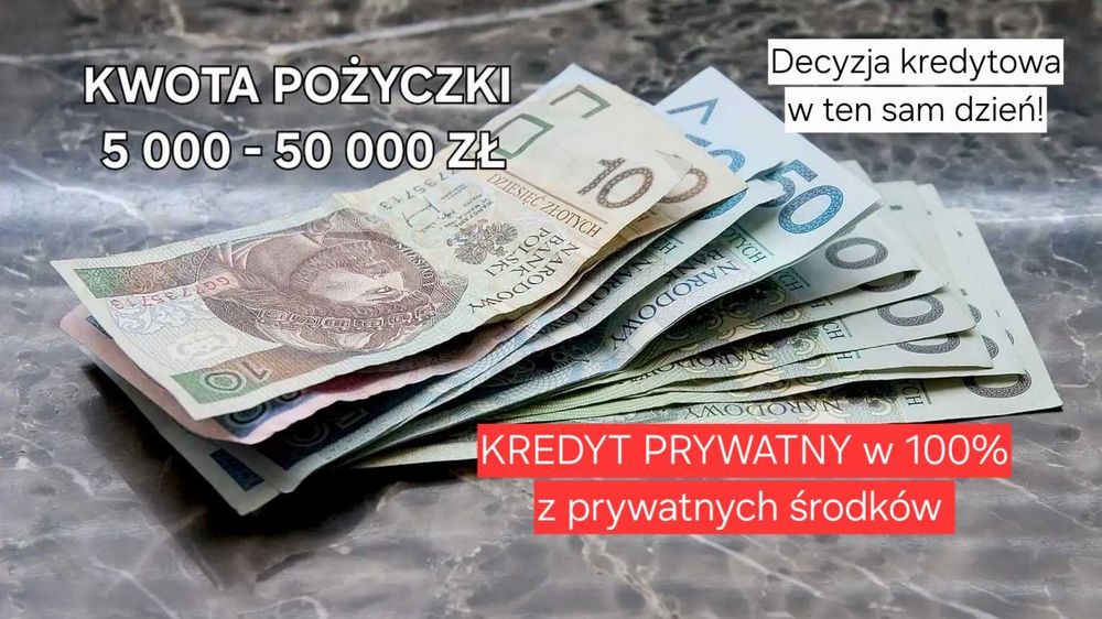 POŻYCZKA Prywatna do 50 000 zł, Kredyt Gotówkowy na umowę bez BIK/KRD