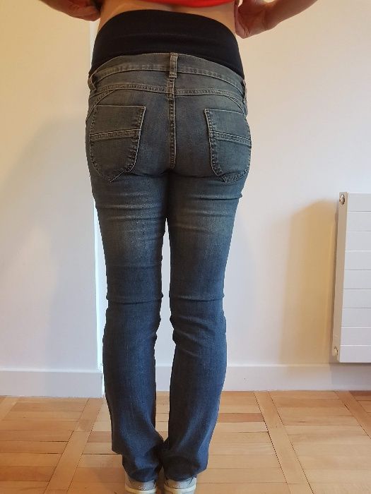 Jeansy, spodnie dżinsowe ciążowe Happy Mum, rozm. 38