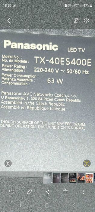 Telewizor Panasonic sprzedam na części