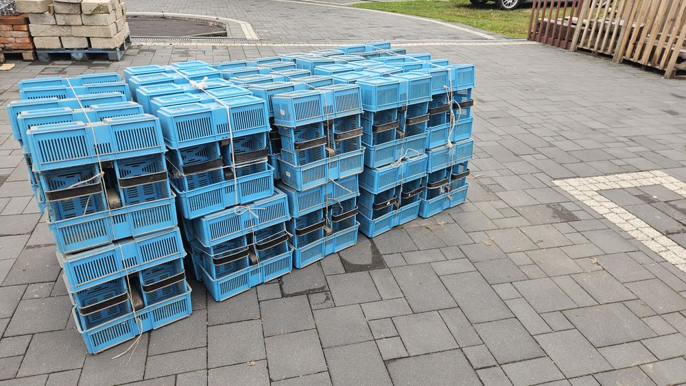 Łubianka plastikowa z uchem 200 szt niebieskie