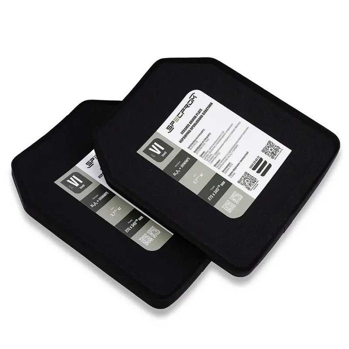 Керамічна бронеплита 6-го класу ДСТУ L 3,7 кг 27 на 34 см Греція