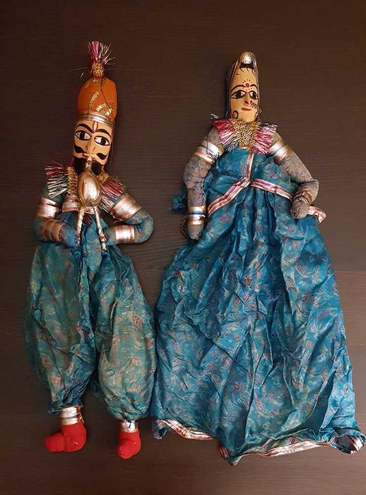 Par de bonecos tradicionais do Rajasthan - casal