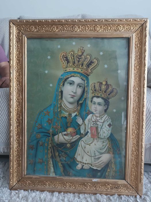 Stary ponad 100 letni obraz religijny